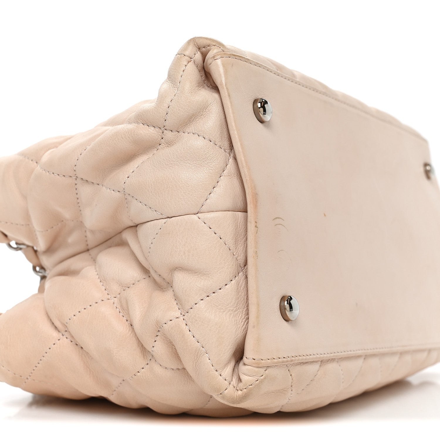 Chanel Lambskin Quilted Mini Chain Me Tote Light Beige 9 of 10