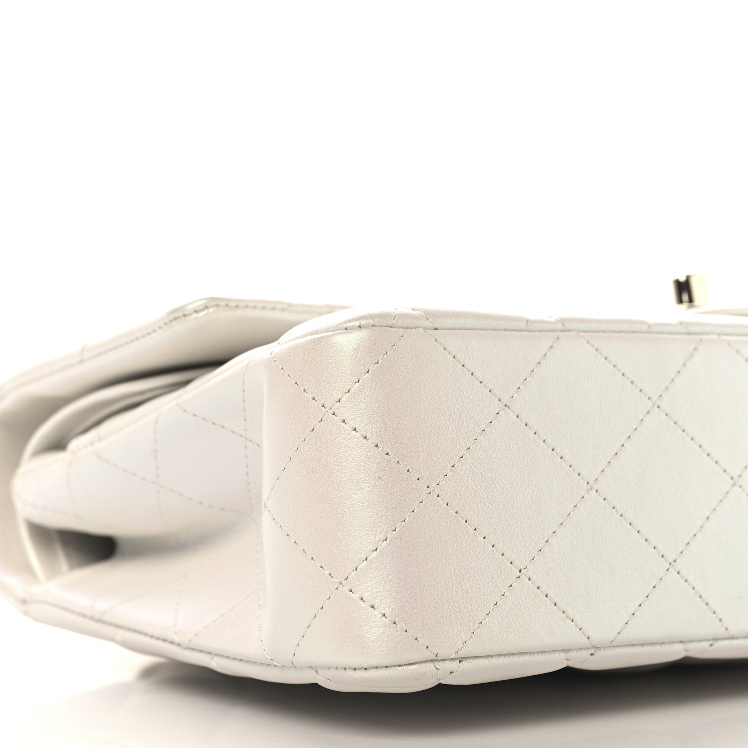 Chanel Iridescent Calfskin Quilted Medium Double Flap White 9 of 11