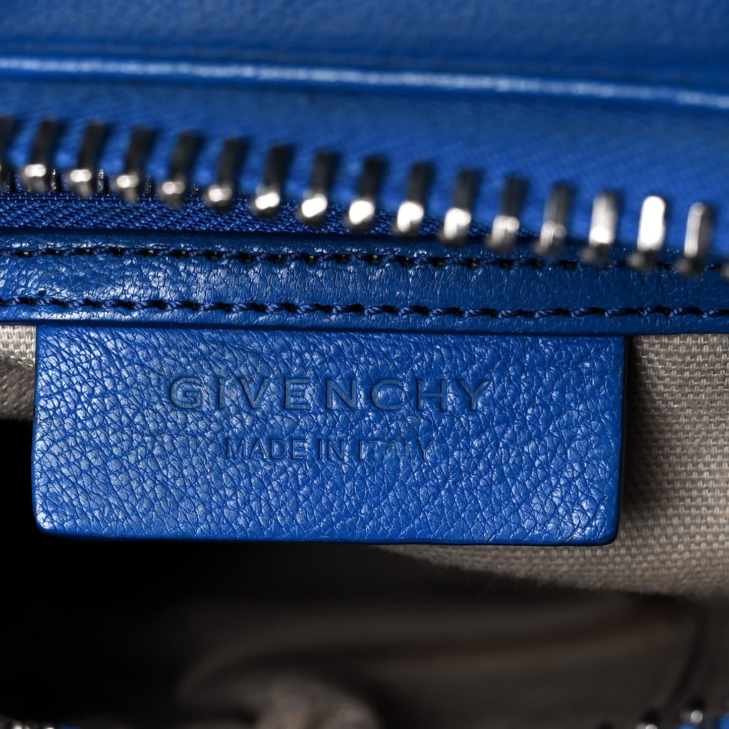Sugar Goatskin Mini Antigona Indigo Blue