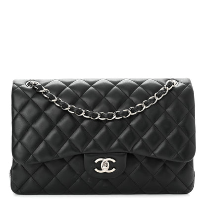 Chanel Lambskin Quilted Jumbo Double Flap Black 1 of 12