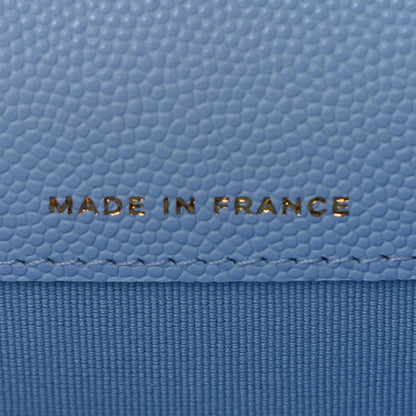 Chanel Caviar Quilted Flap Card Holder Wallet Light Blue 7 of 9