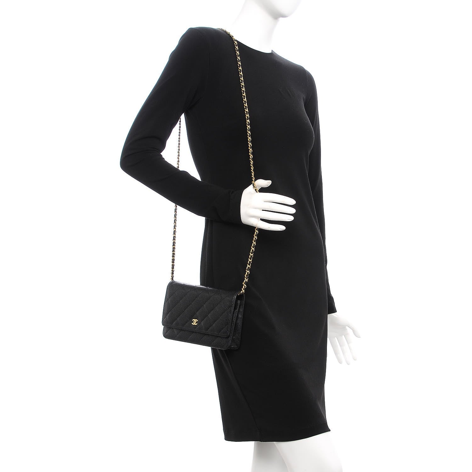 Chanel Caviar Quilted Wallet On Chain WOC Black 3 of 14