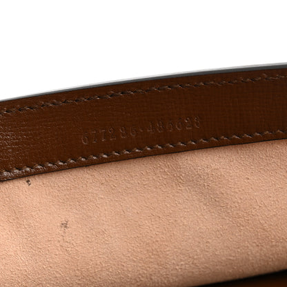 Gucci GG Supreme Monogram Azalea Calfskin Web Small Horsebit 1955 Crossbody Bag Beige Ebony Brown Sugar 7 of 10