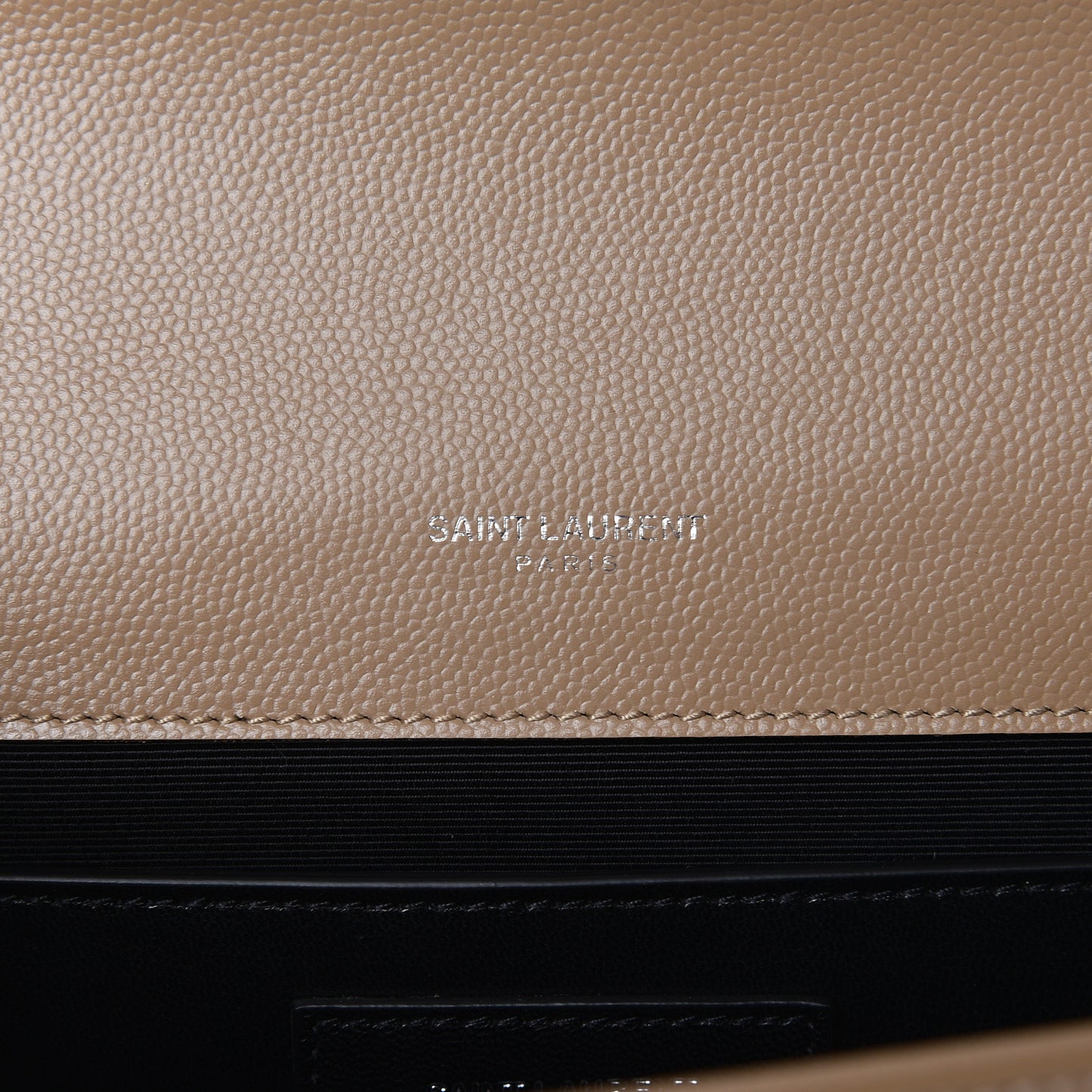 Grain De Poudre Medium Classic Monogram Kate Satchel Sable Beige