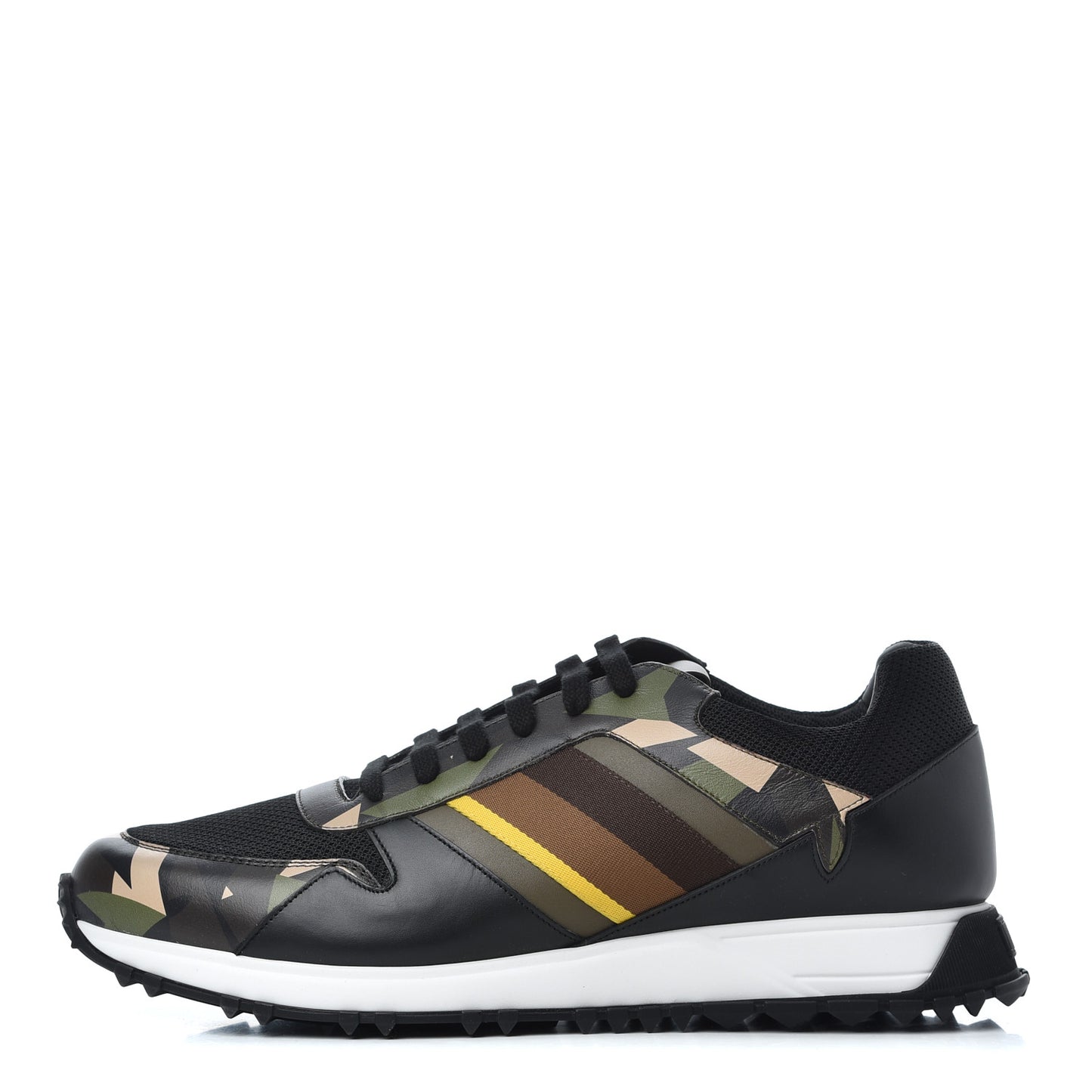 Calfskin Nylon Mens Camo Bugs Sneakers 11 Military Black Multicolor
