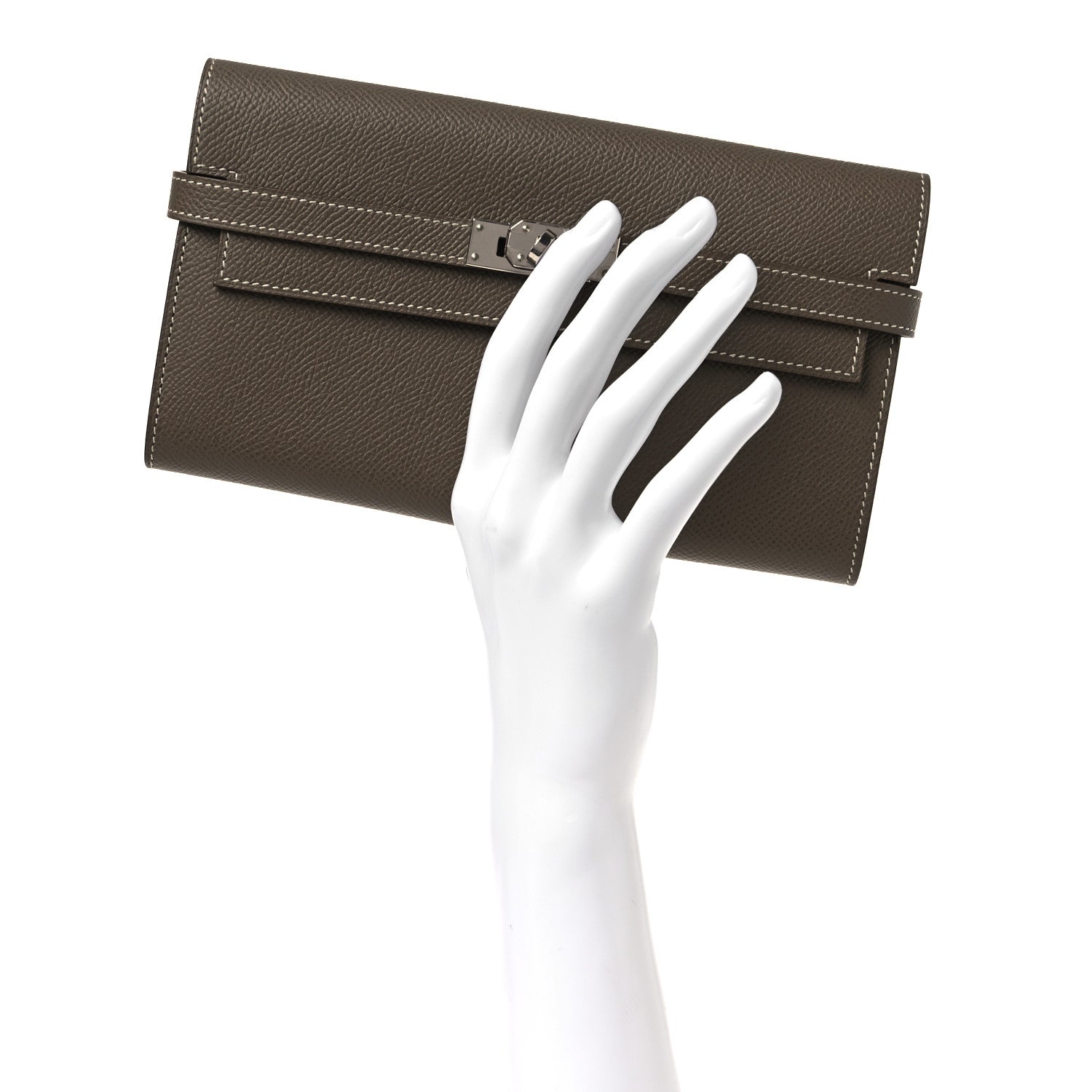 Hermes Epsom Kelly Longue Wallet Etoupe 2 of 8