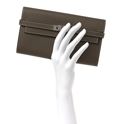 Hermes Epsom Kelly Longue Wallet Etoupe 2 of 8