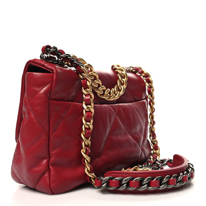 Chanel Goatskin Quilted Medium Chanel 19 Flap Red 3 of 10