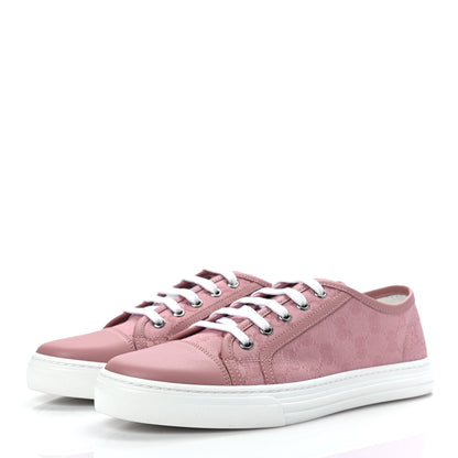 Gucci GG Monogram Calfskin Womens Low Top Sneakers 39 Pink Soft Pink 3 of 7