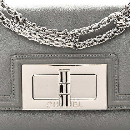 Chanel Grained Calfskin Mademoiselle Lock Bijoux Chain Flap Grey 8 of 12