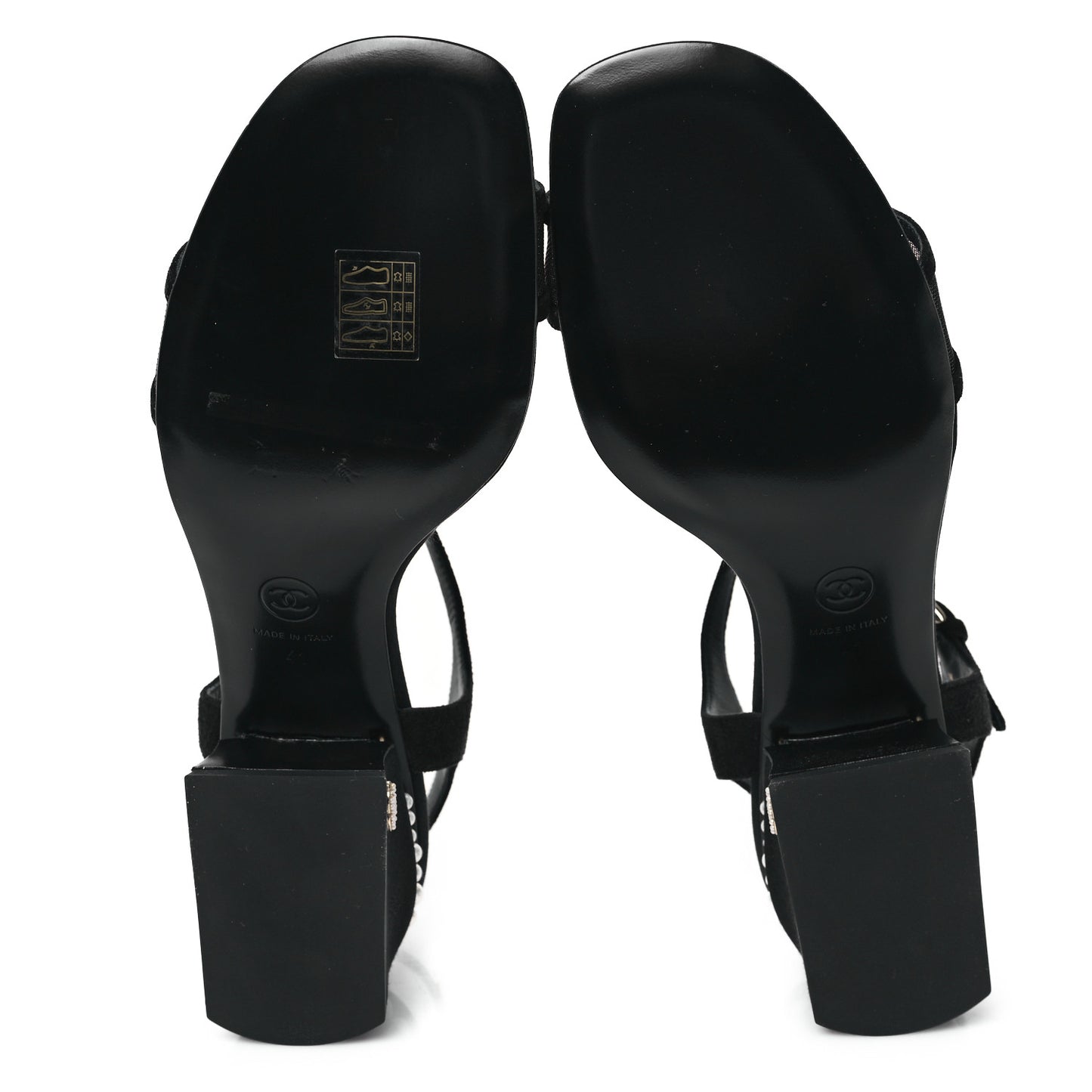 Pearl Slingback Sandals 41 Black