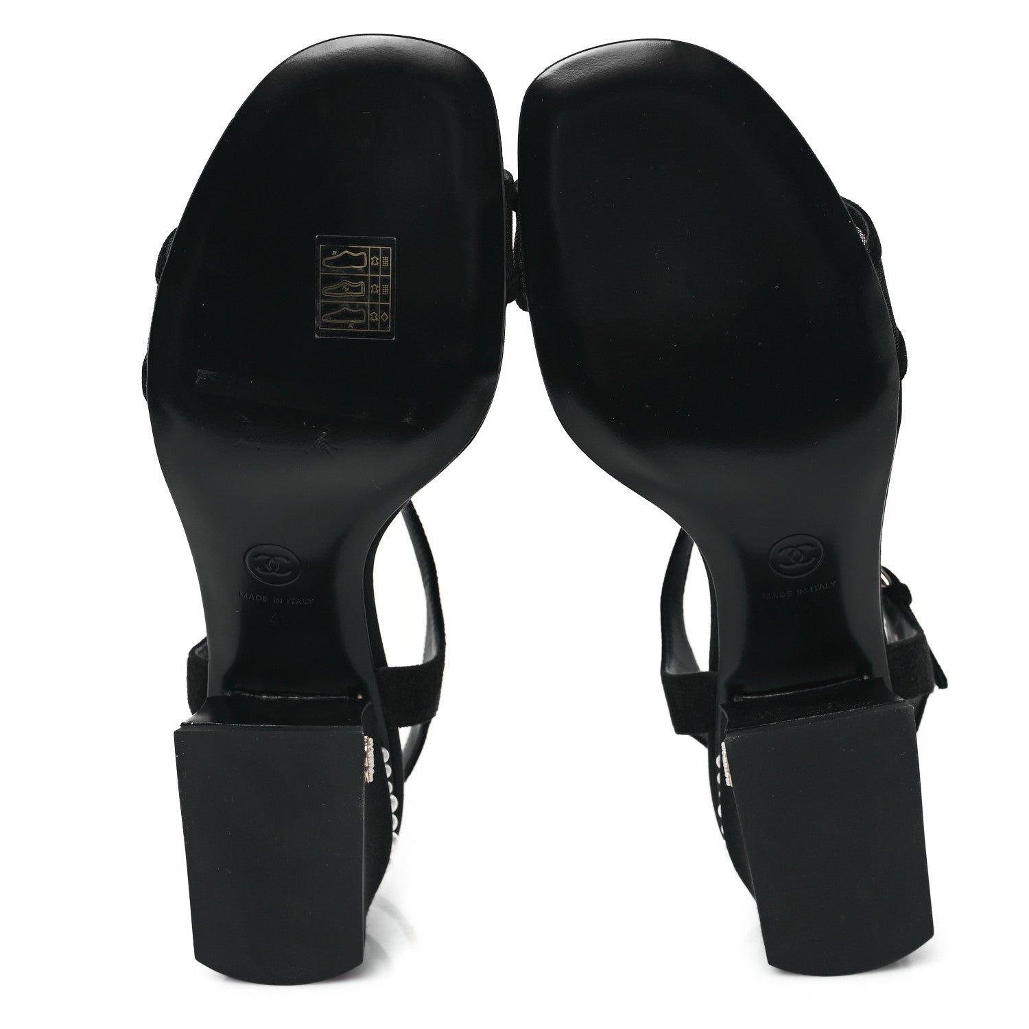 Chanel Pearl Slingback Sandals 41 Black 5 of 9