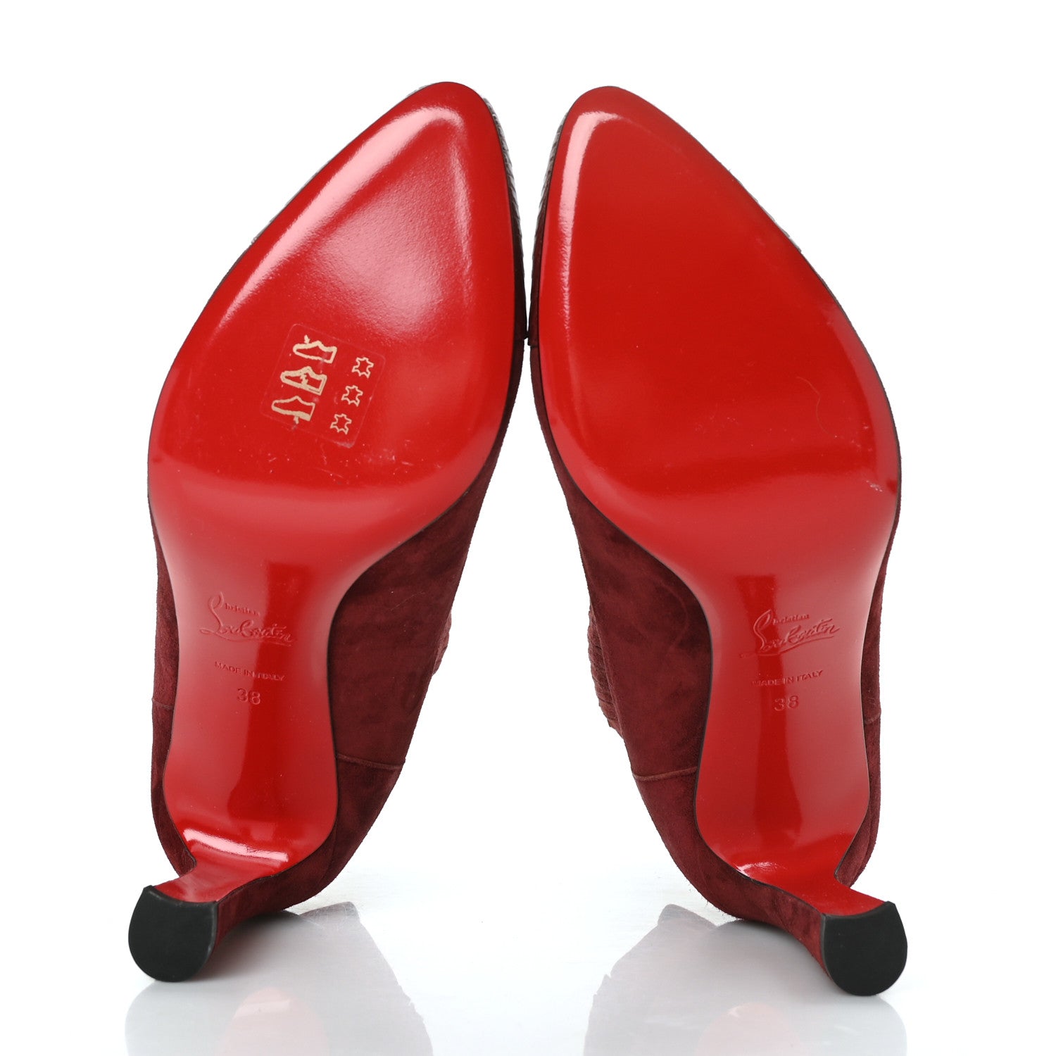 Christian Louboutin Veau Velours Calfskin Jurassic Me In The 90s 100 Ankle Boots 38 Tanin 5 of 6