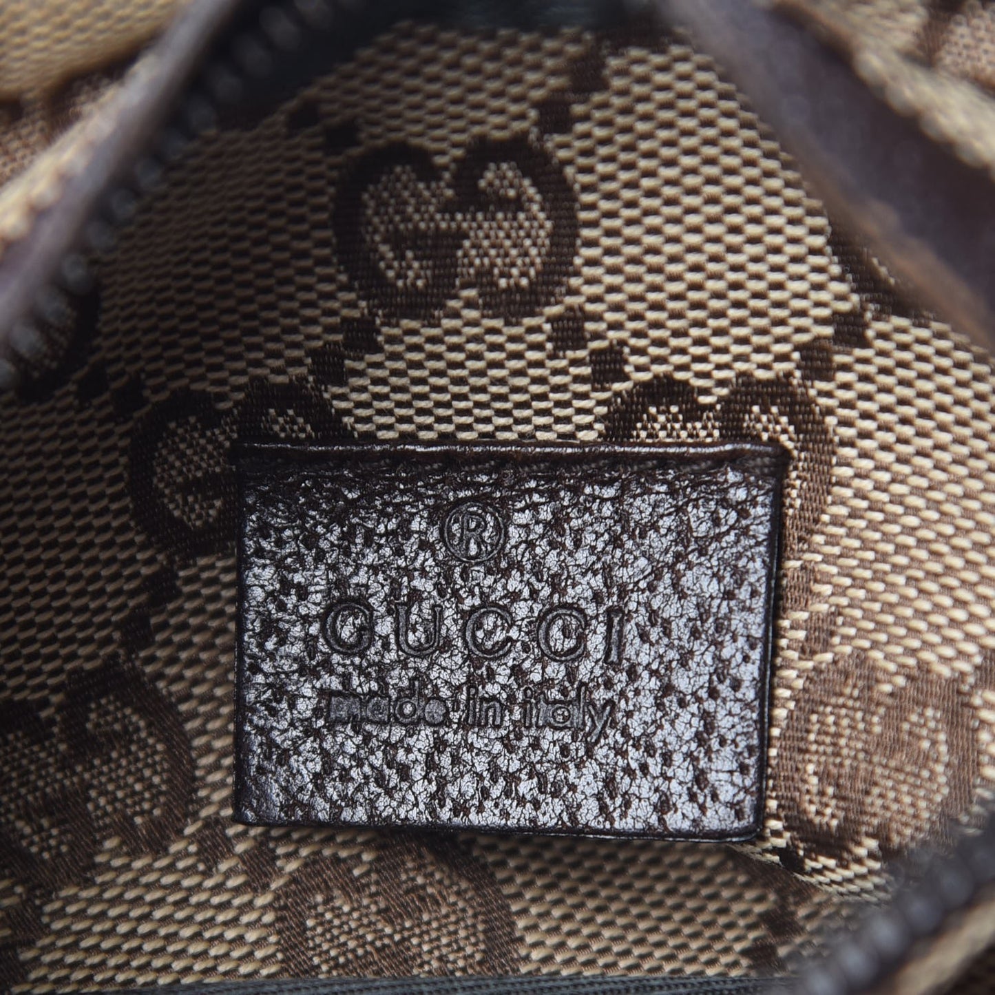 GG Monogram Double Pocket Belt Bag Dark Brown