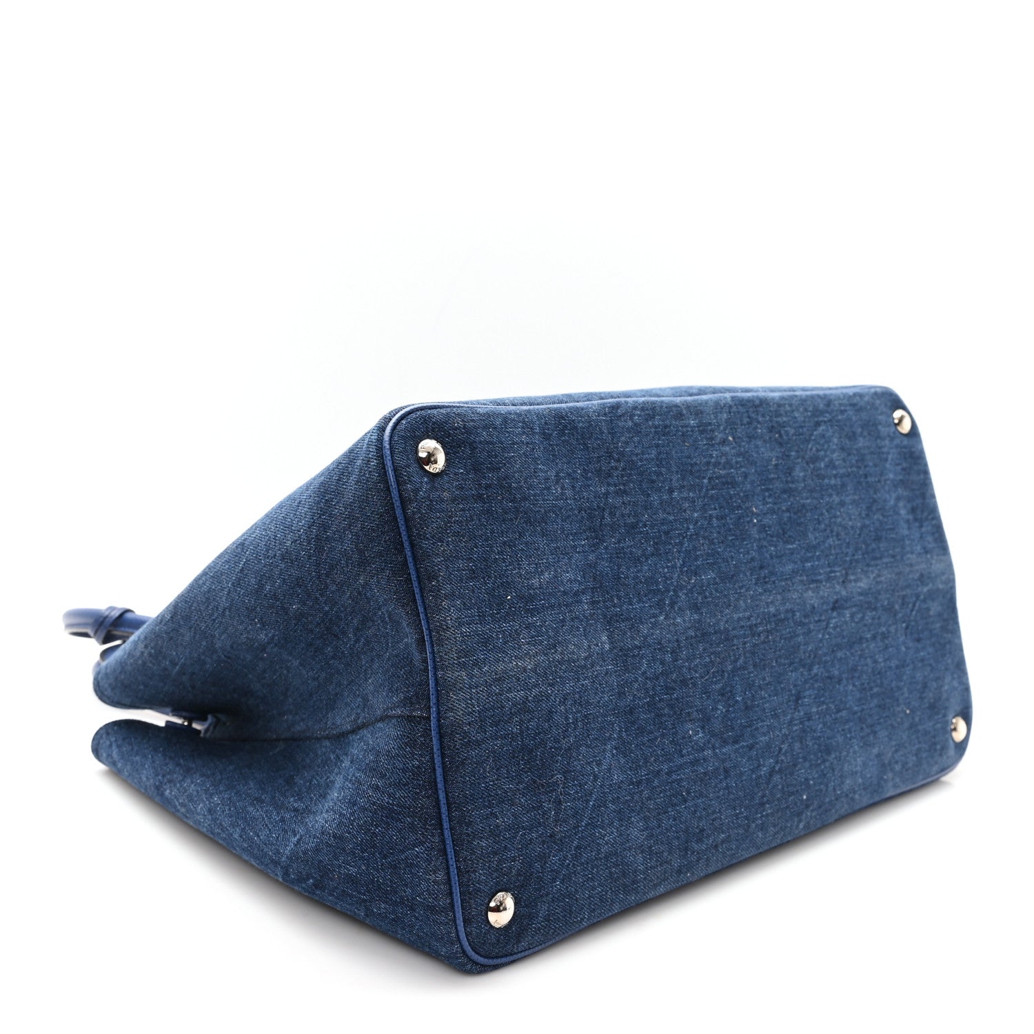 Prada Denim Large Double Bag Blue 4 of 11