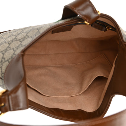 Gucci GG Supreme Monogram Azalea Calfskin Web Small Jackie 1961 Hobo Beige Ebony Brown Sugar 5 of 11