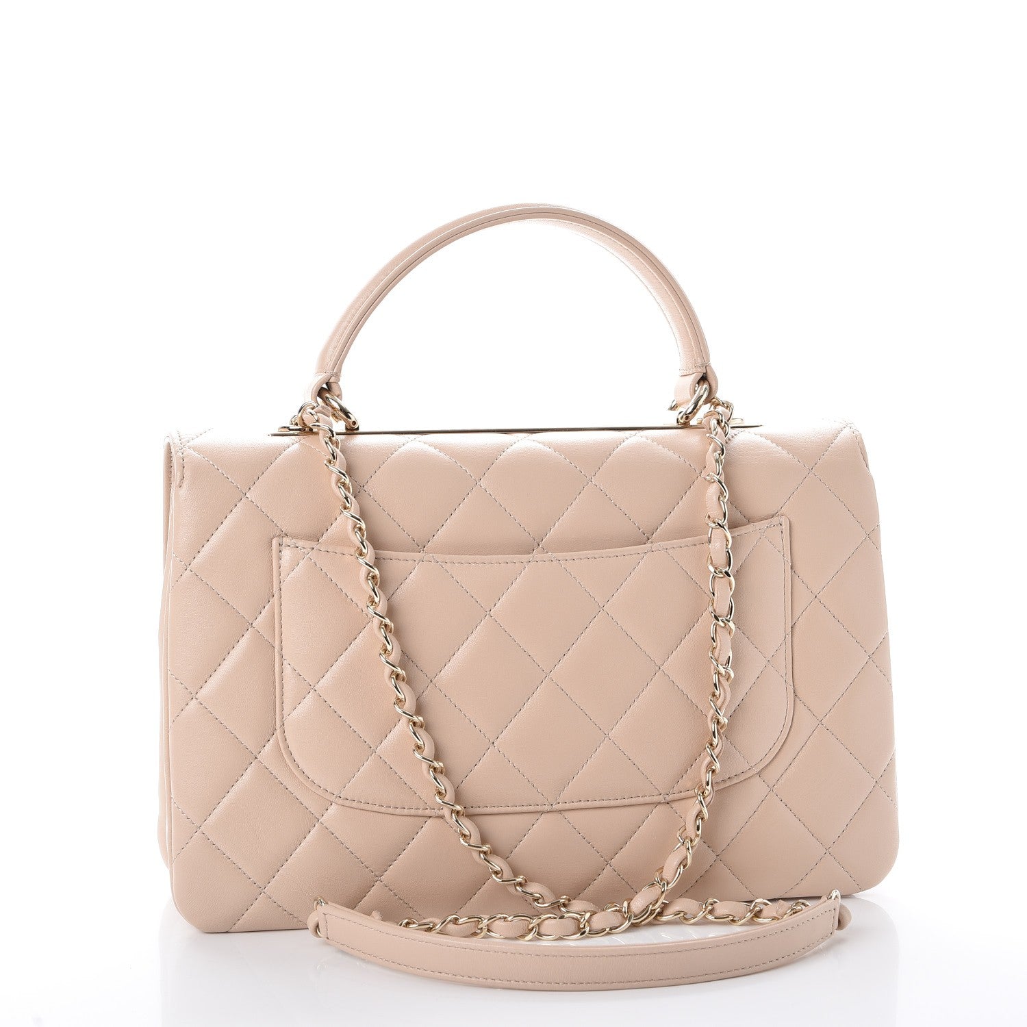 Chanel Lambskin Quilted Medium Trendy CC Flap Dual Handle Bag Beige 3 of 9