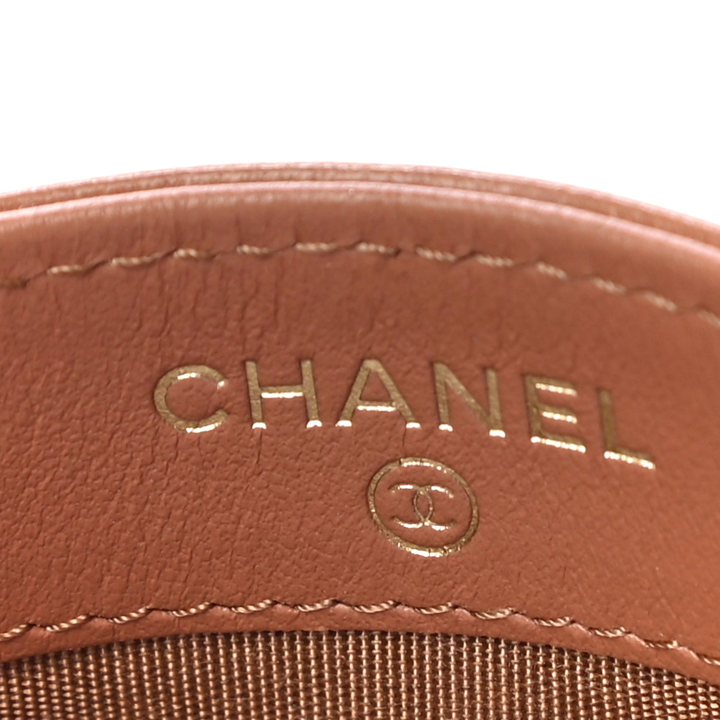 Lambskin Quilted Chanel 19 Card Holder Brown