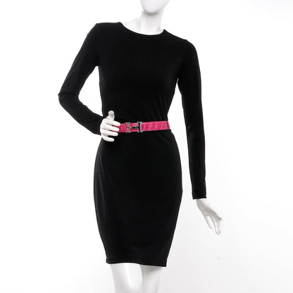 Hermes Shiny Porosus Crocodile 32mm H Belt 90 Fuchsia 2 of 5