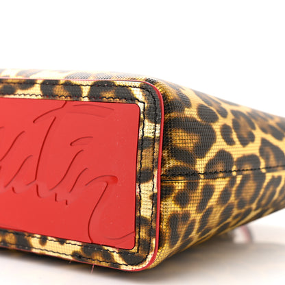 Christian Louboutin Calfskin Coins Leopard Print Spikes Mini East West Cabata Tote Gold 10 of 10