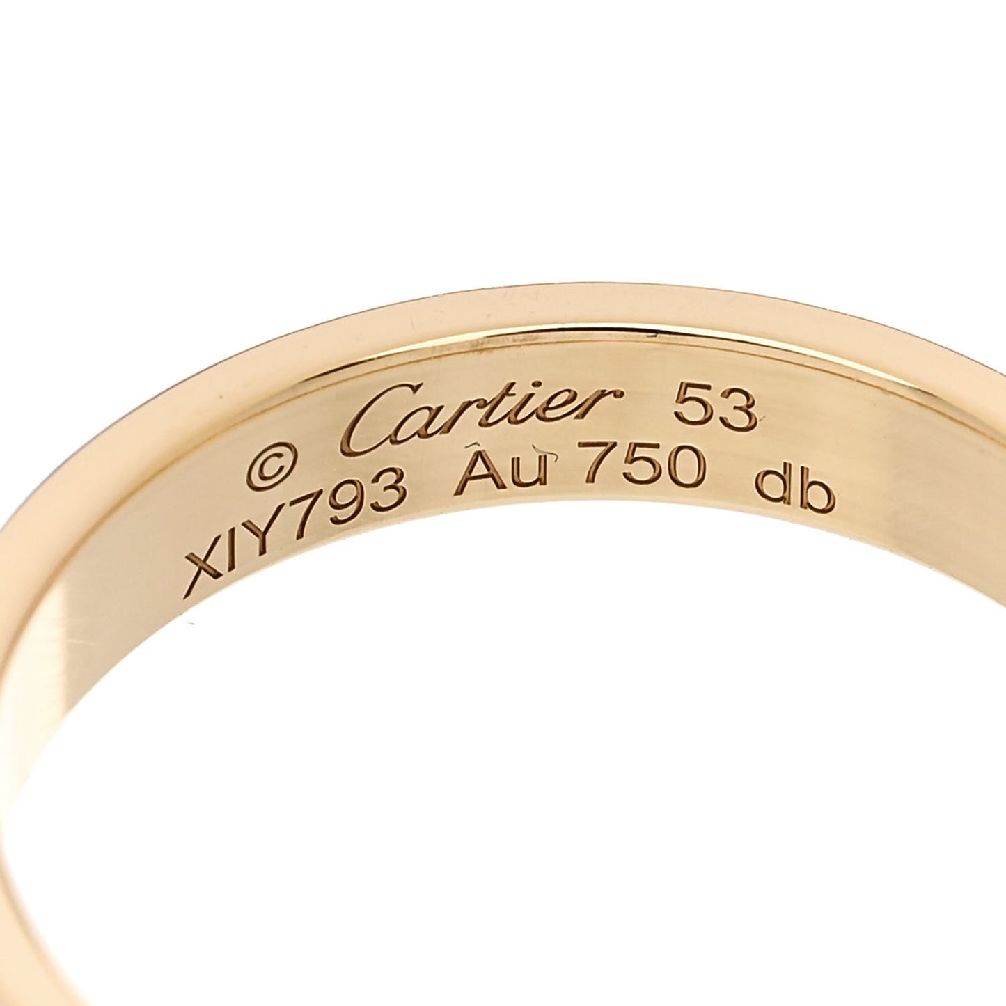 18K Yellow Gold 3.5mm LOVE Wedding Band Ring 53 6.5