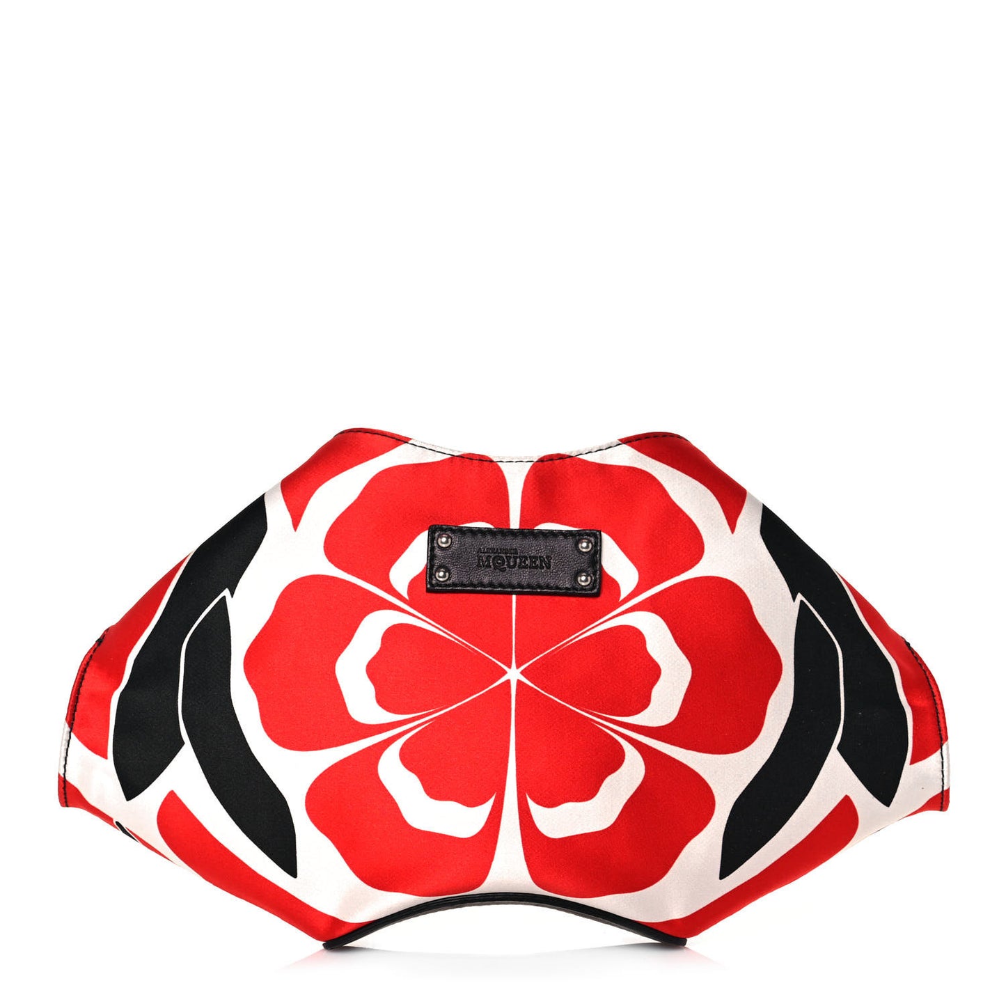 Silk Flower Collage De Manta Clutch Red Black White