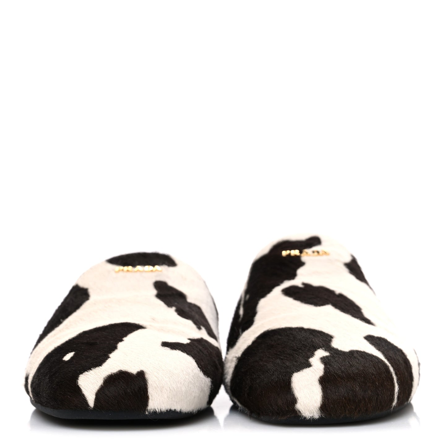 Calf Hair Stampata Cow Loafer Mules 37 White Moro