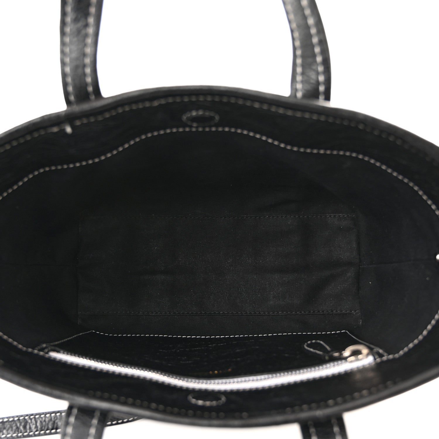Balenciaga Agneau Arena Striped Patchwork Small Barbes East West Shopper Black White 4 of 9