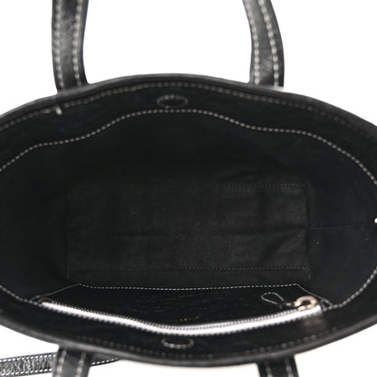 Balenciaga Agneau Arena Striped Patchwork Small Barbes East West Shopper Black White 4 of 9