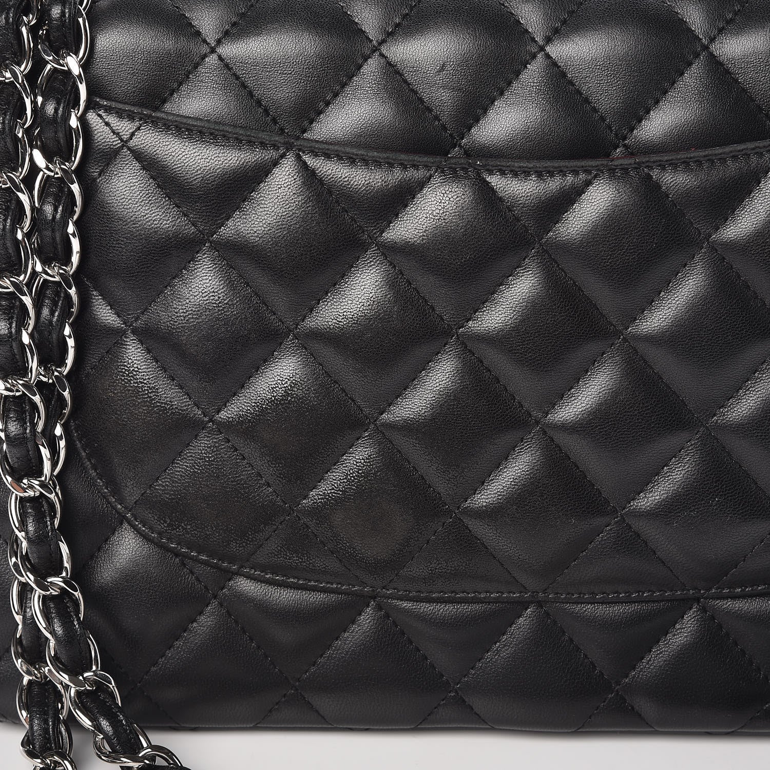 Chanel Lambskin Quilted Jumbo Double Flap Black 15 of 16