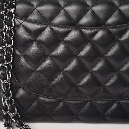 Chanel Lambskin Quilted Jumbo Double Flap Black 15 of 16