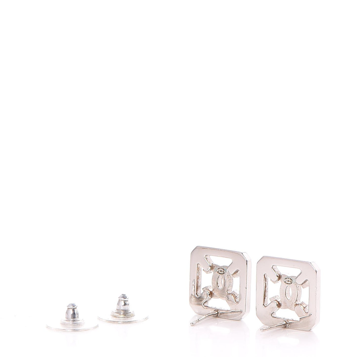 Crystal CC Earrings Silver