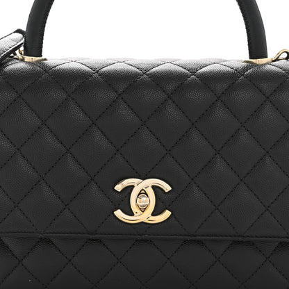 Chanel Caviar Quilted Small Coco Handle Flap Black 8 of 15