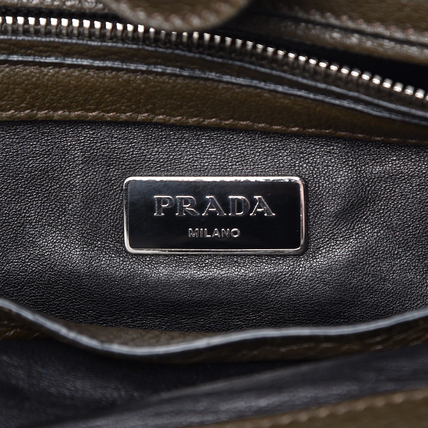 Prada Cervo Deerskin Twin Pocket Tote Militare 6 of 11