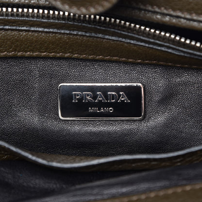Prada Cervo Deerskin Twin Pocket Tote Militare 6 of 11
