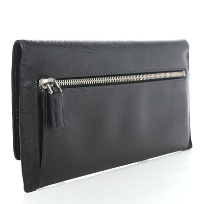 Prada Saffiano Continental Flap Wallet Black 2 of 4
