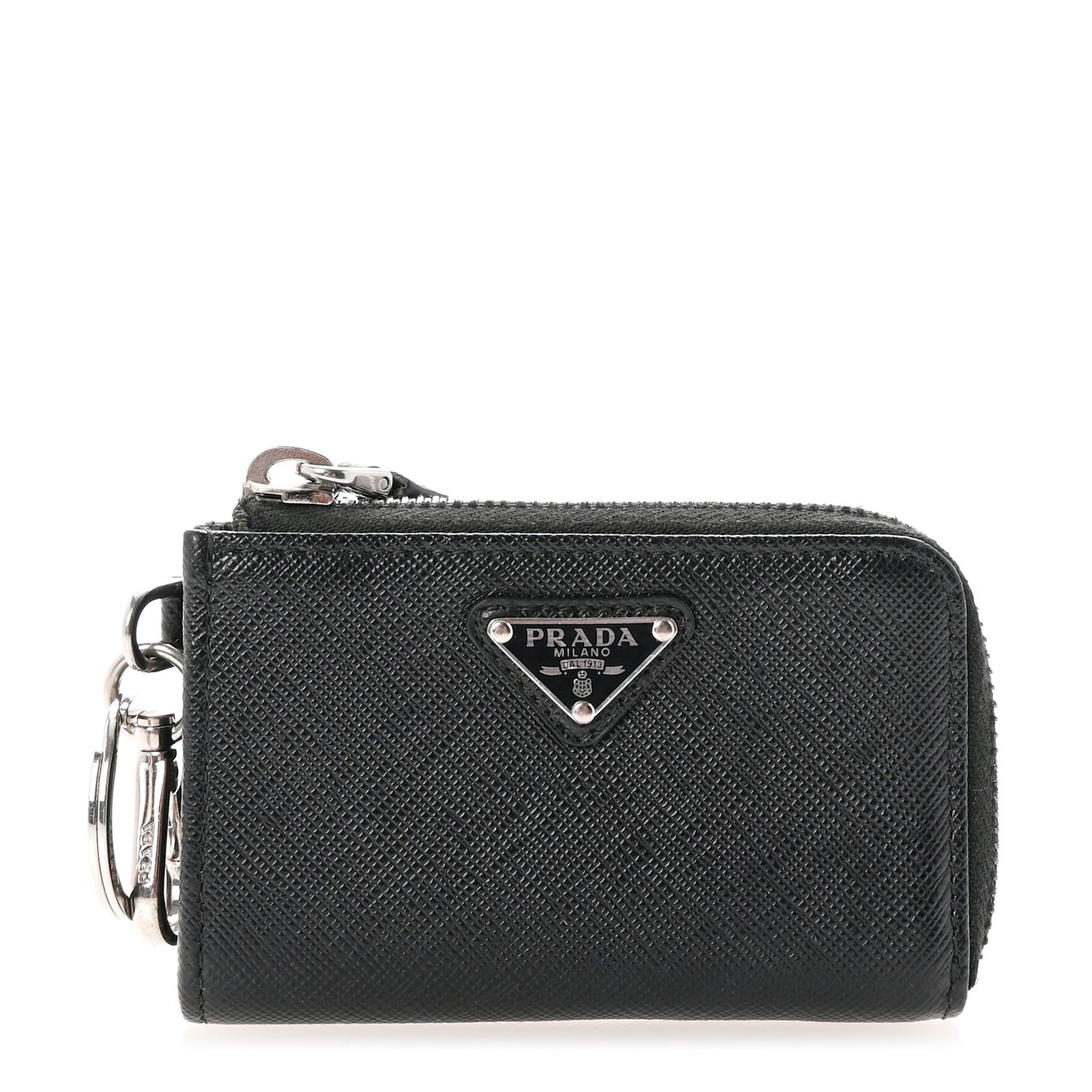 Saffiano Metal Triangle Key Pouch Black