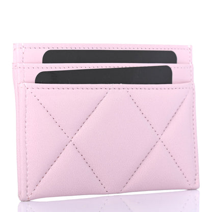 Chanel Lambskin Quilted Chanel 19 Card Holder Light Pink 2 of 5