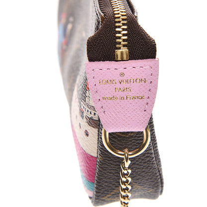 Louis Vuitton Monogram 2016 Christmas Animation Mini Pochette Accessories Rose Ballerine 6 of 7