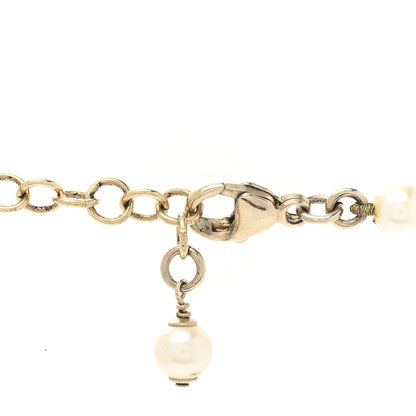 Chanel Pearl Crystal CC Short Necklace Gold Pink 6 of 8