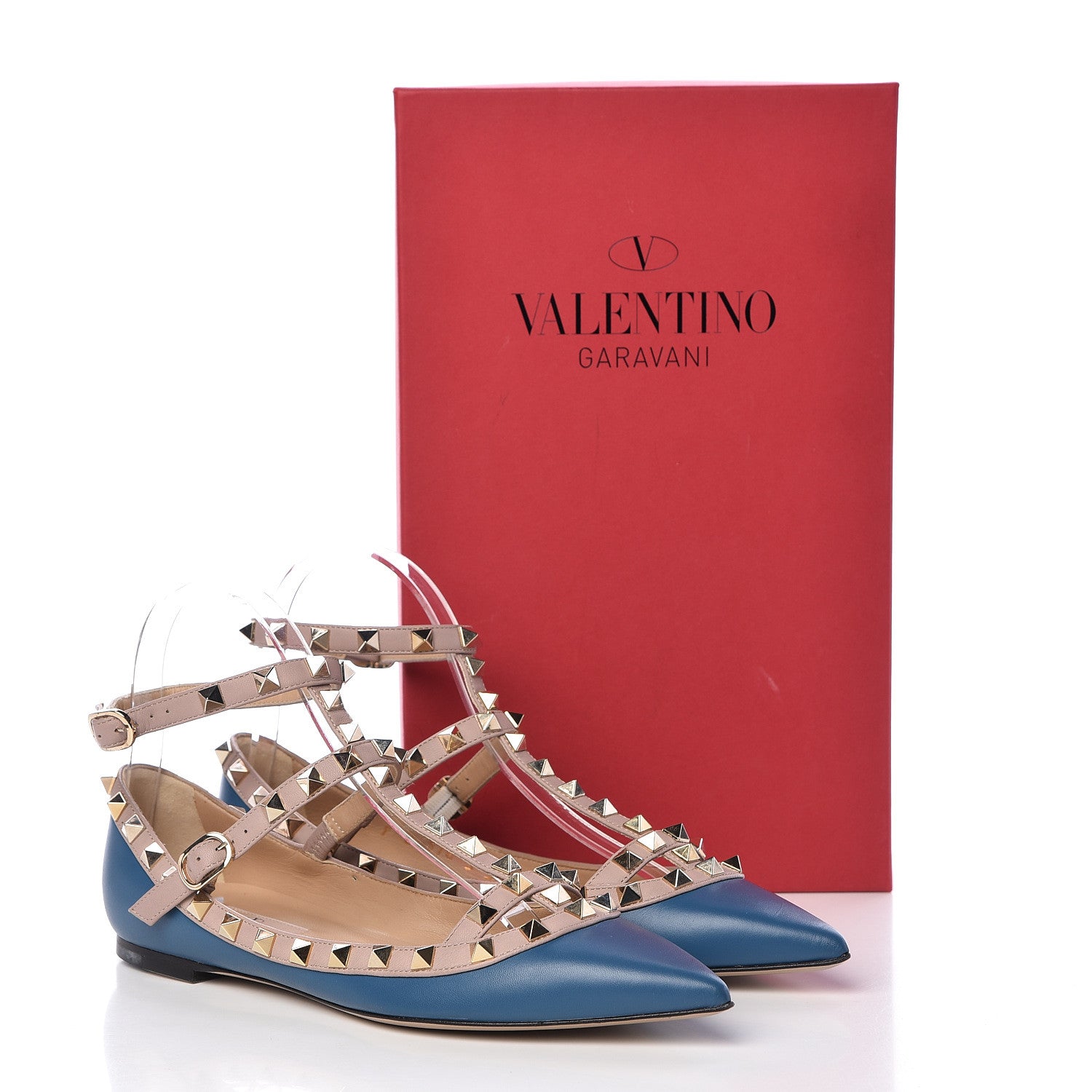 Valentino Garavani Nappa Rockstud Cage Ballerina Flats 36 Light Sapphire Poudre 13 of 13