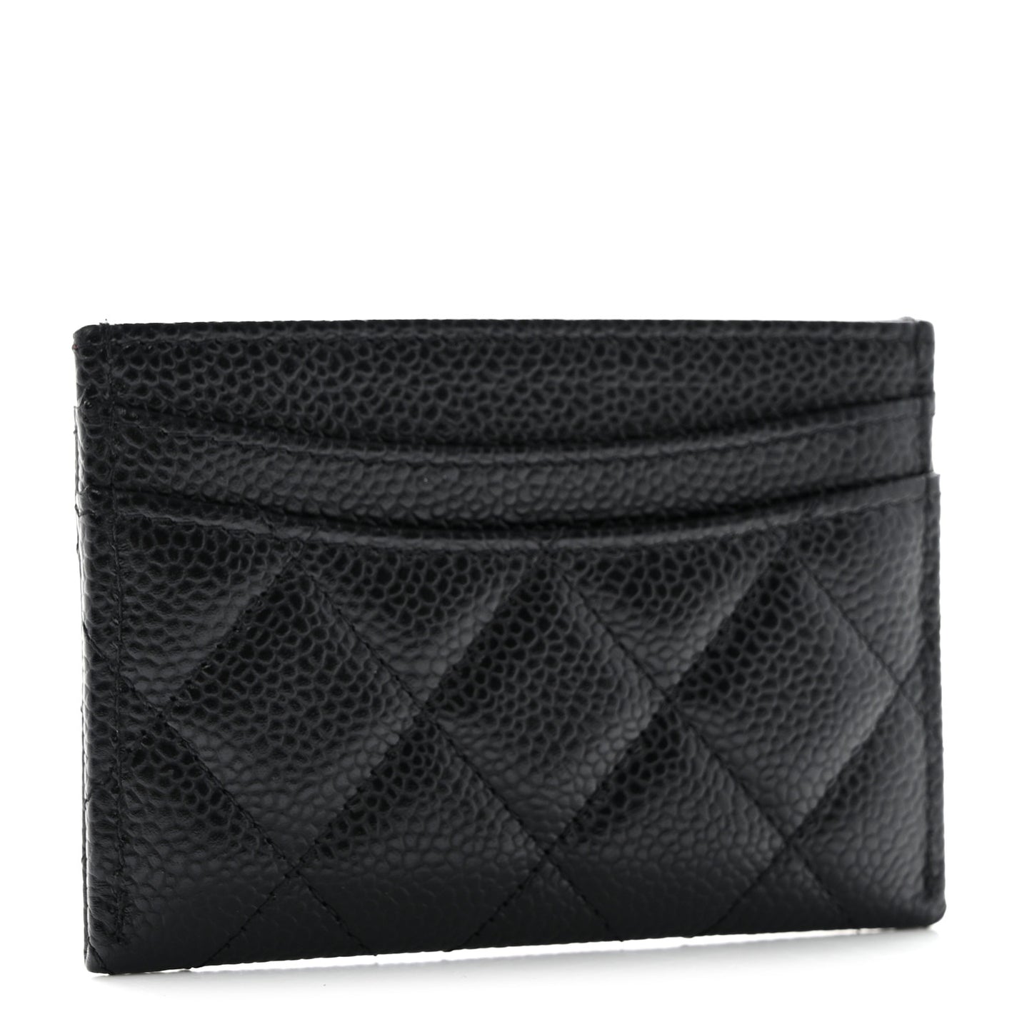 Caviar Quilted Card Holder Black