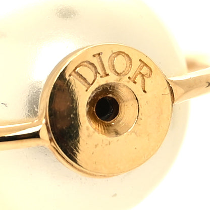 Christian Dior Pearl Tribales Dangle Chain Earrings Gold 4 of 4