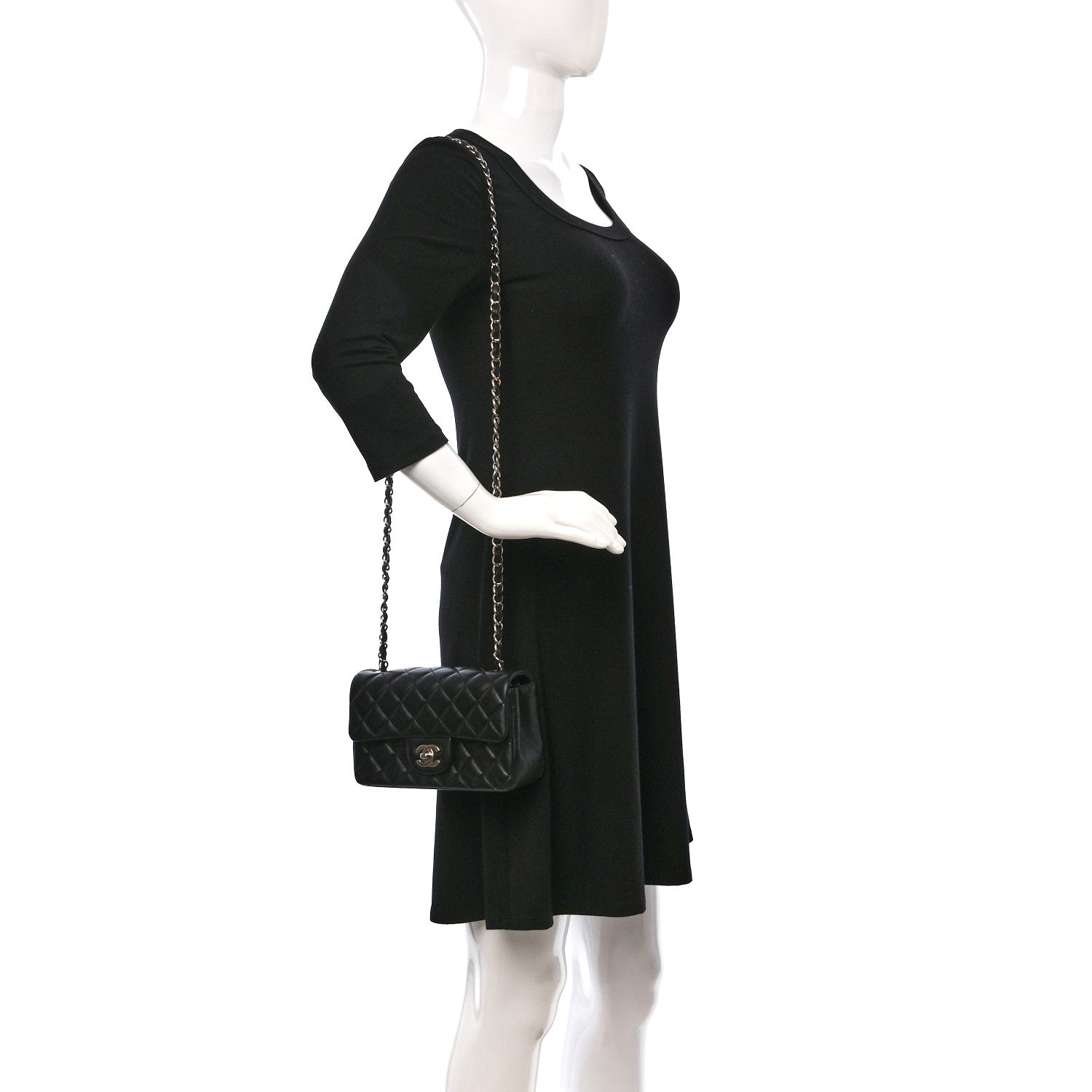Chanel Lambskin Quilted Mini Rectangular Flap Black 2 of 10