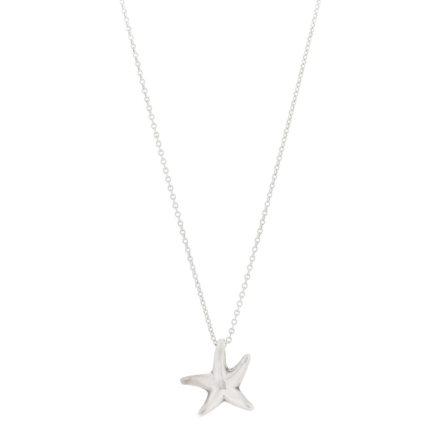 Tiffany Sterling Silver 15mm Elsa Peretti Starfish Pendant Necklace 1 of 6