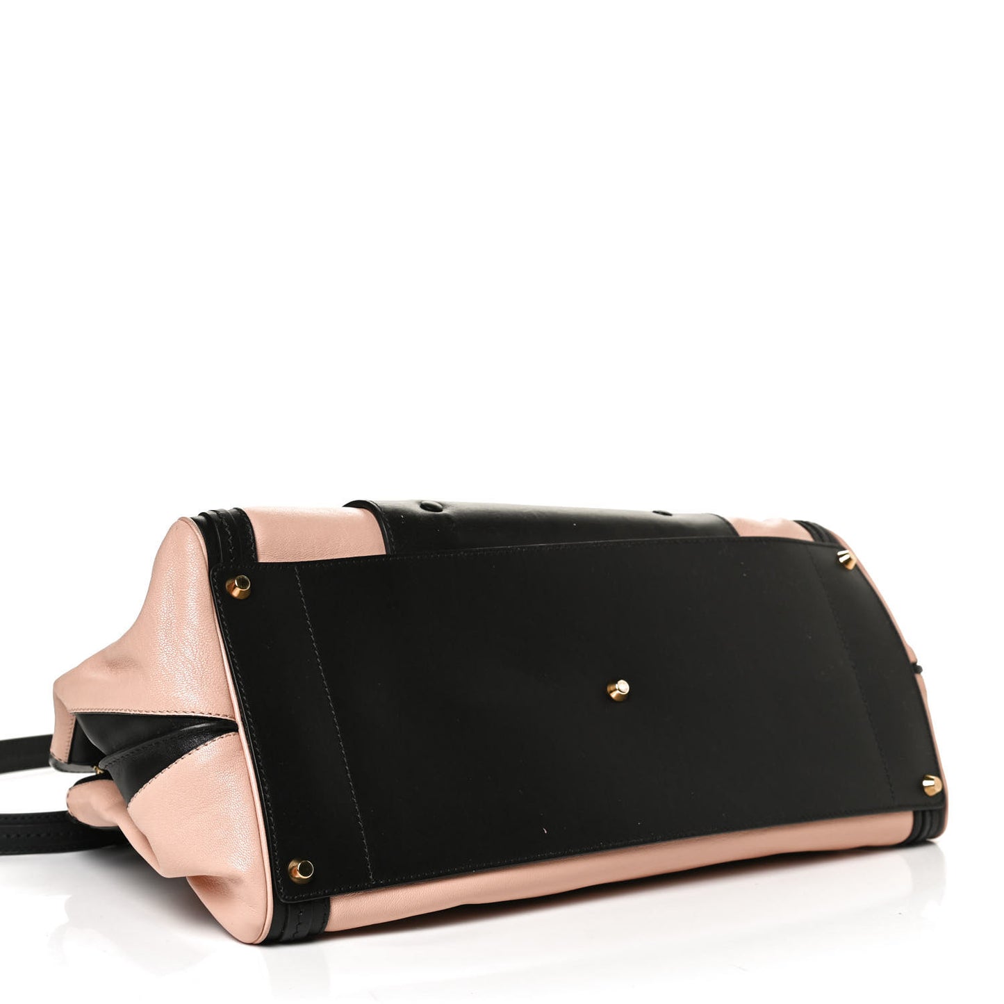 Calfskin Medium Alice Satchel Beige Black
