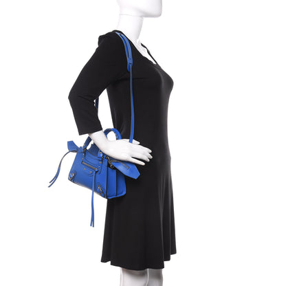 Balenciaga Smooth Calfskin Neo Classic Silver Hardware Mini City Bleu 2 of 10