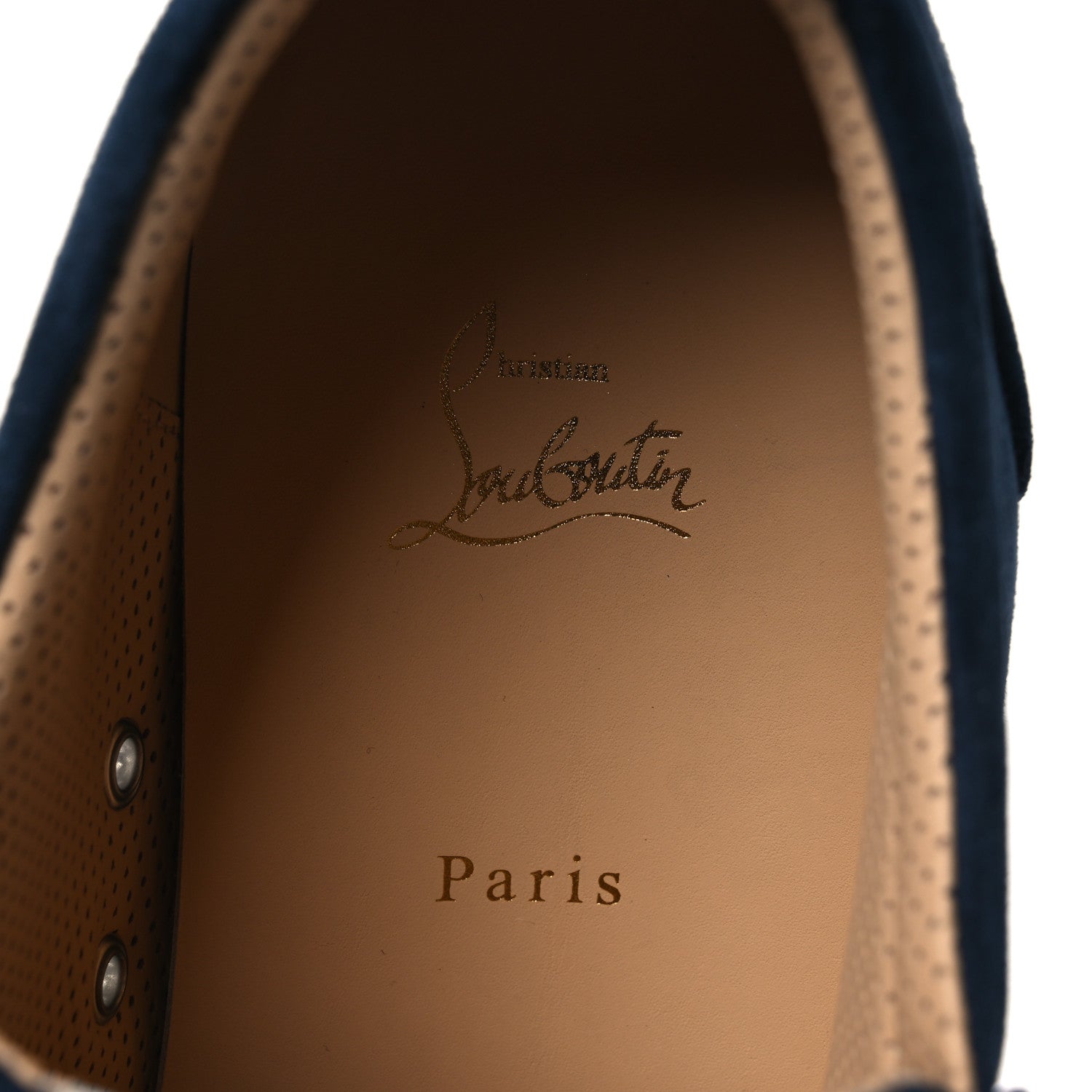 Christian Louboutin Suede Spiked Fav Fique Mens Sneakers Navy 46.5 9 of 10