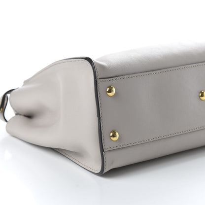 Fendi Vitello Seta Shiny Nappa Medium Peekaboo Iconic Satchel Grigio Polvere Magenta 7 of 9