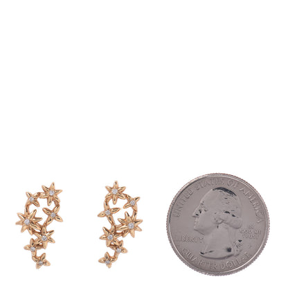 David Yurman 18K Yellow Gold Diamond Starburst Constellation Climber Earrings 2 of 4